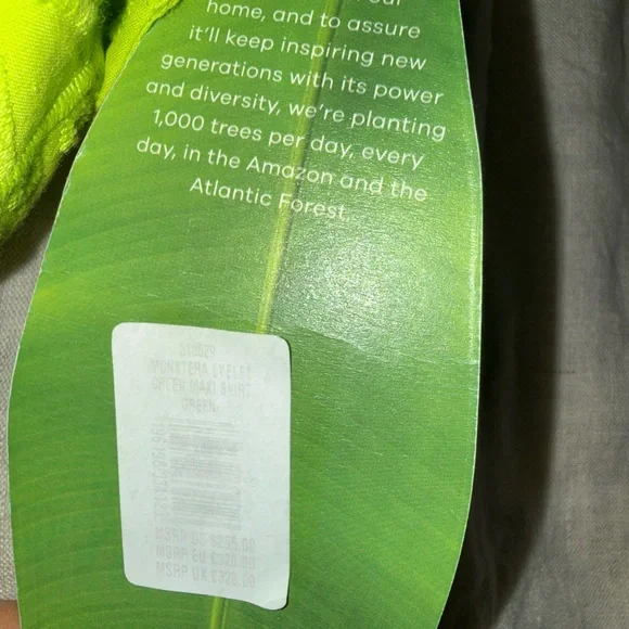 Green Monstera Eyelet Maxi Skirt - Picture 12 of 15